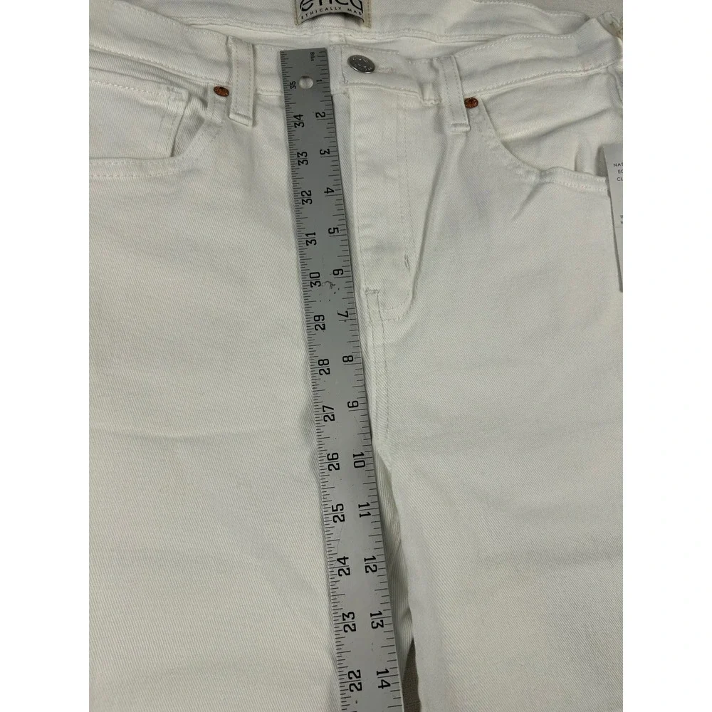 Etica Romi Mid Rise Wide Leg Jeans Vintage White EW991536 Size 30 NWT